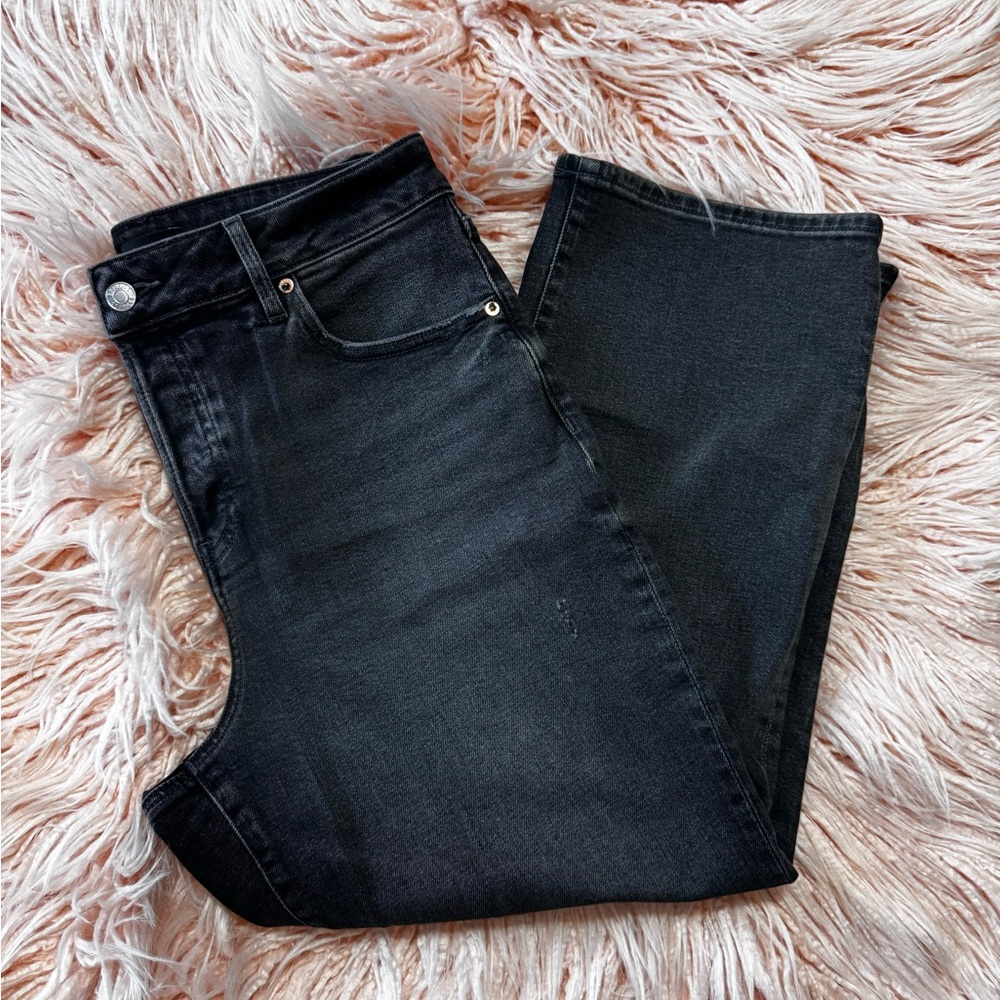 Express Dark Wash Women's Relaxed Straight Ankle Jeans